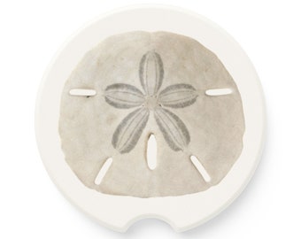 Sand Dollar Car Coasters | Soapstone Car Coaster | Sand Dollar Gift | New Car Gift | Coastal Cup Coaster | Beach Car Coasters