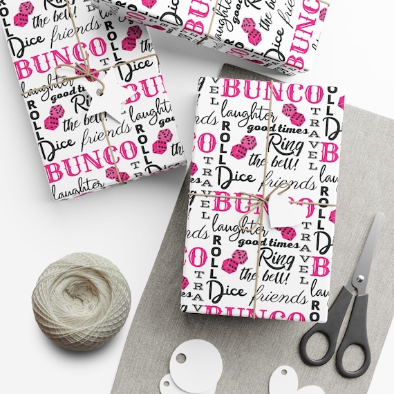 Bunco Wrapping Paper Roll and Sheets | Bunco Birthday Party Supplies and Decor | Bunco Gift | Game Night Wrapping Paper | Bunco Supplies