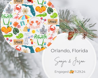 Custom Florida Christmas Ornament | Florida Gift | Florida Acrylic Ornament Gift Tag | Florida Tree Ornament | Souvenir from Florida