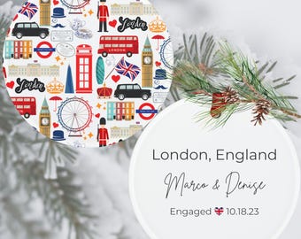 Douane Londen kerstornament | Engeland cadeau | Cadeaukaartje acrylornament Londen | Bezienswaardigheden in Londen | Brits cadeau