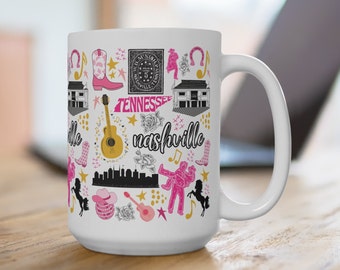 Nashville Mug | Nashville Coffee Mug 15 oz | Nashville Gifts | Nashville Tennessee Mug | Nashville Bachelorette Party Gift