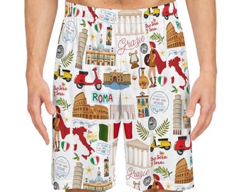 Mens Italy Basketball Shorts for Italy Vacation