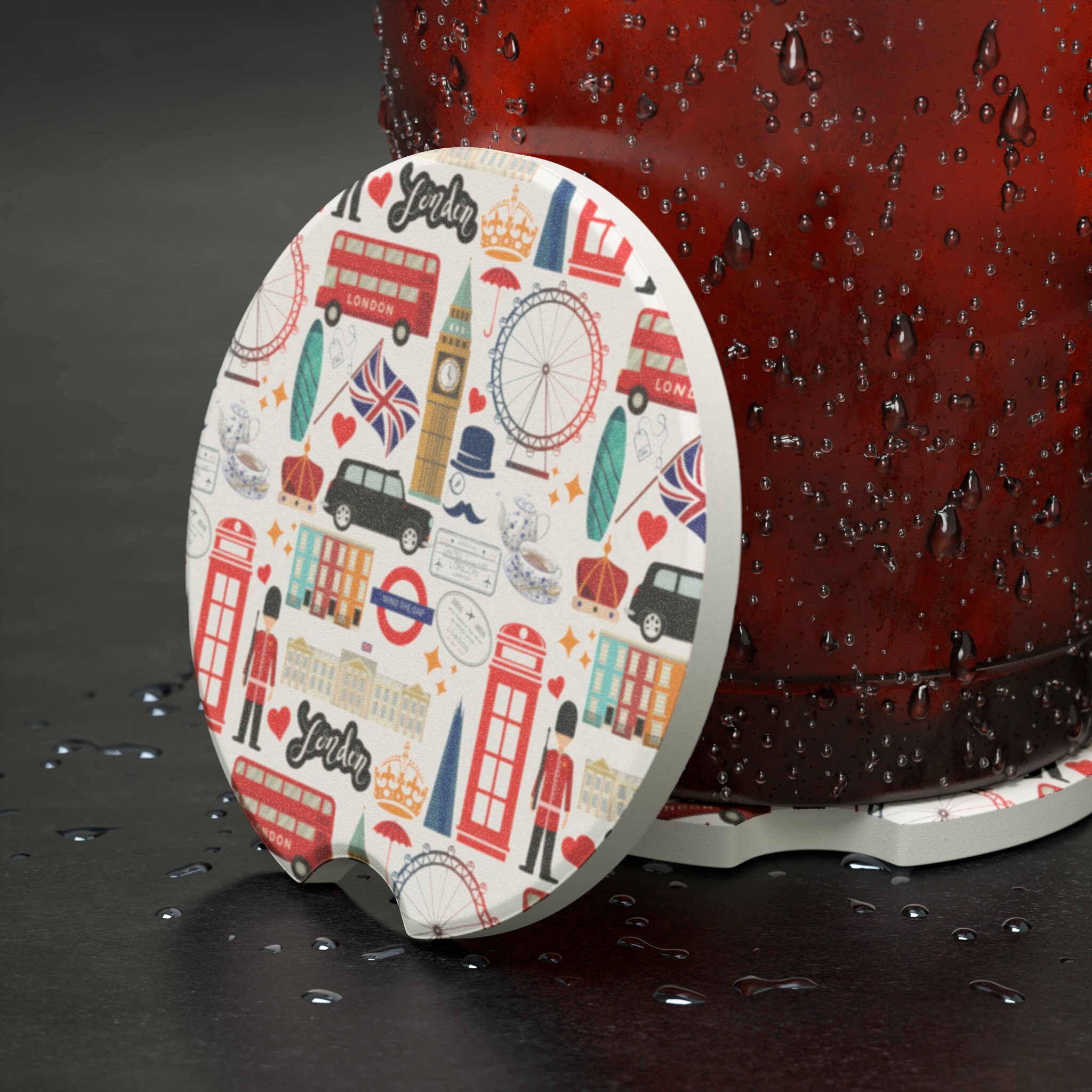 London Car Coasters | Soapstone Car Coaster | British Gift | London Cup ...