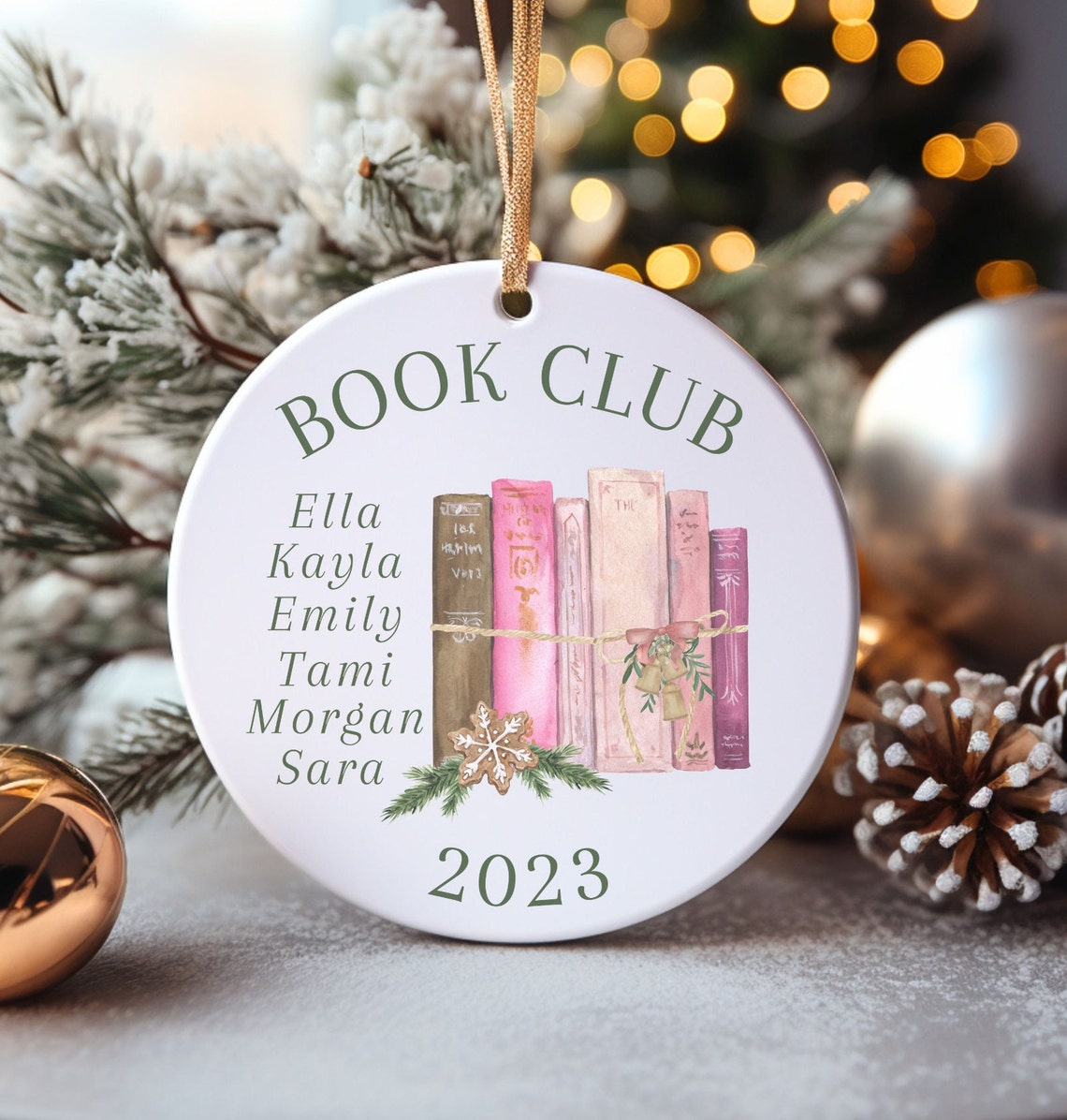 Custom Book Club Christmas Ornament Book Club Gift Book Club Friend