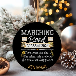 Custom Marching Band Acrylic Ornament with Ribbon | Marching Band Personalized Gift | Marching Band Senior Gift | Band Gift