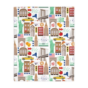 New York City Velveteen Minky deken | New Yorkse deken | New York-geschenk | NYC-deken | Deken van de Oriëntatiepunten van New York | NYC-geschenk afbeelding 6