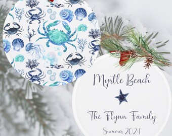 Benutzerdefinierte Strand Ornament Blaue Krabbe Acryl Verzierung Ozean Verzierung Personalisierte Strandferien Geschenk Kundenspezifische Küstenverzierung für Strandferien