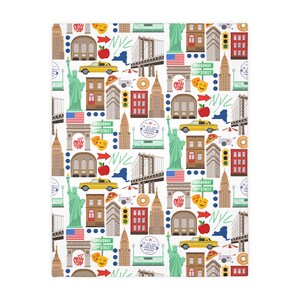 New York City Velveteen Minky deken | New Yorkse deken | New York-geschenk | NYC-deken | Deken van de Oriëntatiepunten van New York | NYC-geschenk afbeelding 10