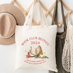 Custom Book Club Tote Bag | Book Club Bag | Book Club Holiday Gift | Custom Tote Bag | Book Club Gift | Book Club Besties 2024