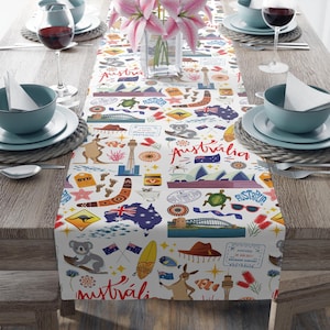 Australien Wahrzeichen Tischläufer | Australien Tischläufer | Australien Party Dekor | Australien Geschenke | Australien Home Decor
