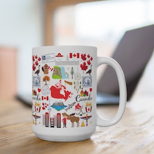 Canada Coffee Cup | Canada Mug | Canada Coffee Mug 15 oz | Canada Kitchen Gift | Canada Hometown Gift