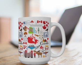 Canada Coffee Cup | Canada Mug | Canada Coffee Mug 15 oz | Canada Kitchen Gift | Canada Hometown Gift