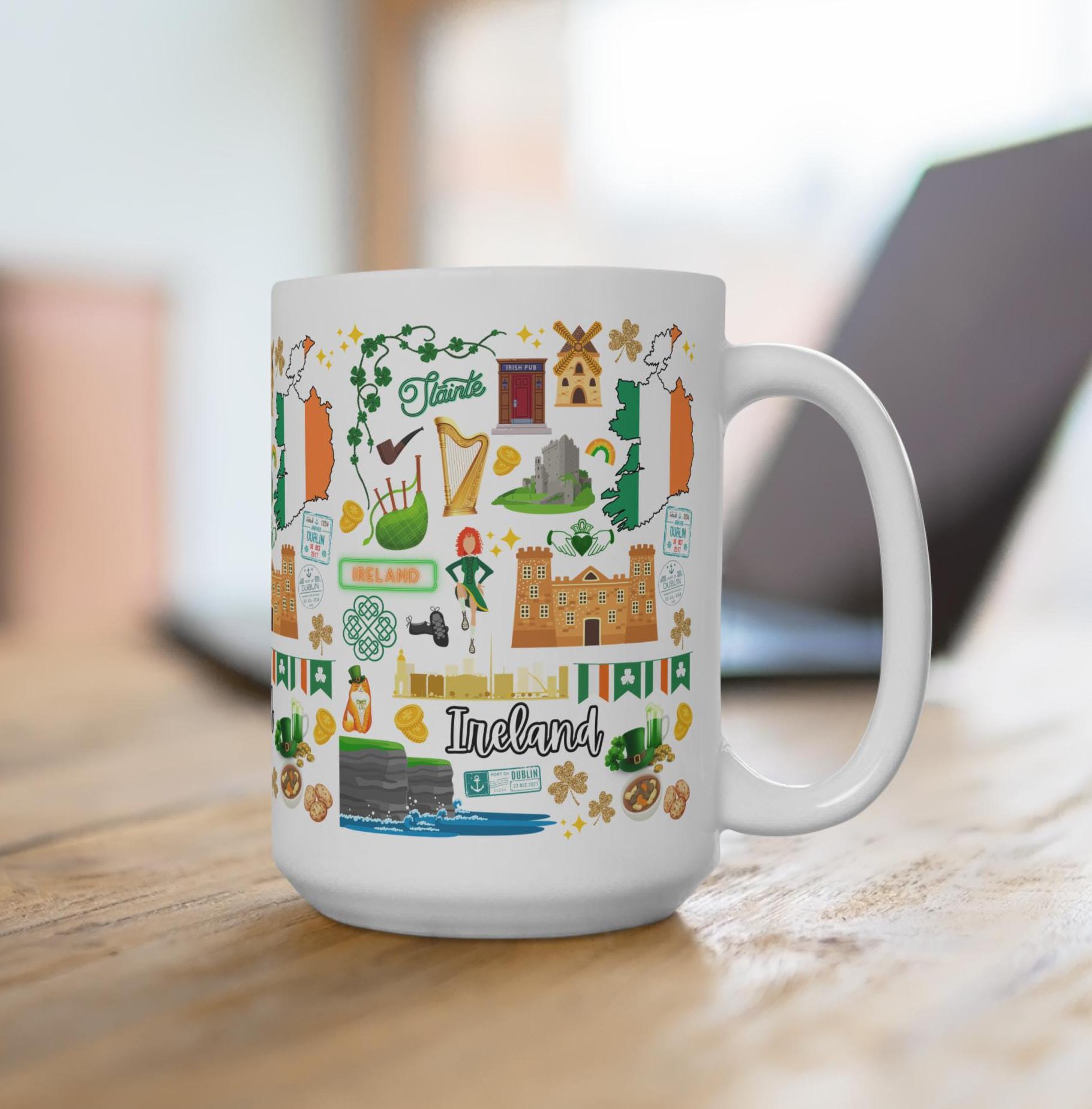 Taza De Café Irlandés: Taza De Cerámica De 325 Ml, Regalo De