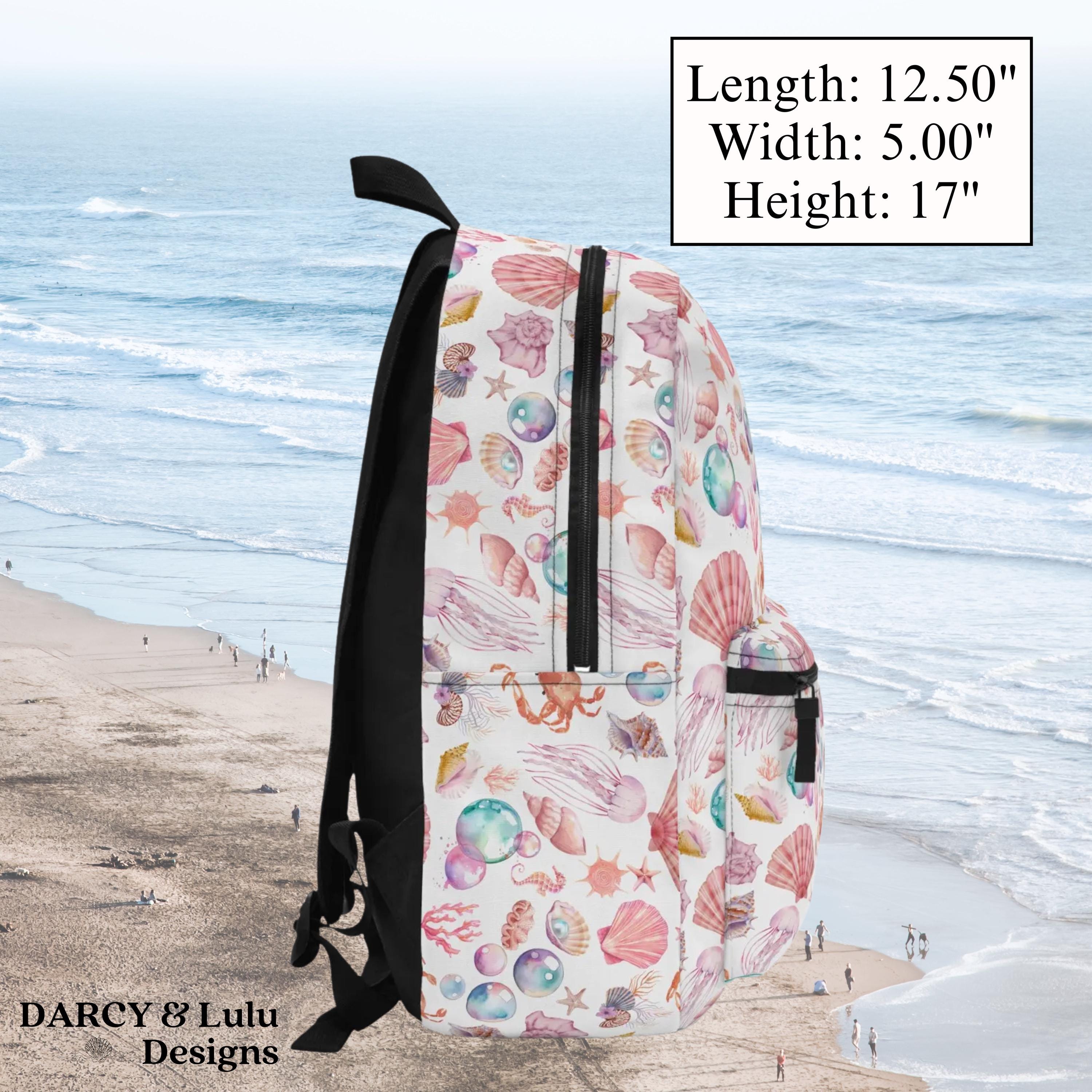 Seashells Backpack Back to School Book Bag Pink Shells Back  display picture 3