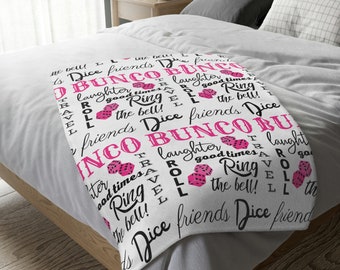 Bunco sammetsfilt i Minky-stil | Bunco-pris | Bunco-present | Bunco-filt | Bunco-vänpresent | Bunco-tärningsspelspresent