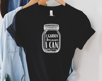 Inblikken shirt ik tuin omdat ik kan, inblikkende pot T-shirt, tuinieren shirt, tuinman T-shirt, tuin shirt, inblikken T-shirt, inblikken cadeau