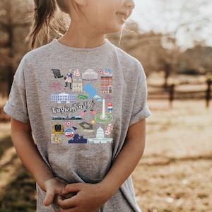 Washington DC Youth T-Shirt | Washington DC Short Sleeve Tee | Nations Capital Shirt | America Theme T-Shirt District of Columbia Shirt
