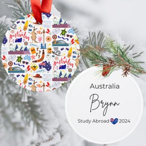 Custom Australia Ornament Australia Gift Australia Acrylic Ornament Gift Tag Personalized Australia Ornament Sydney Brisbane