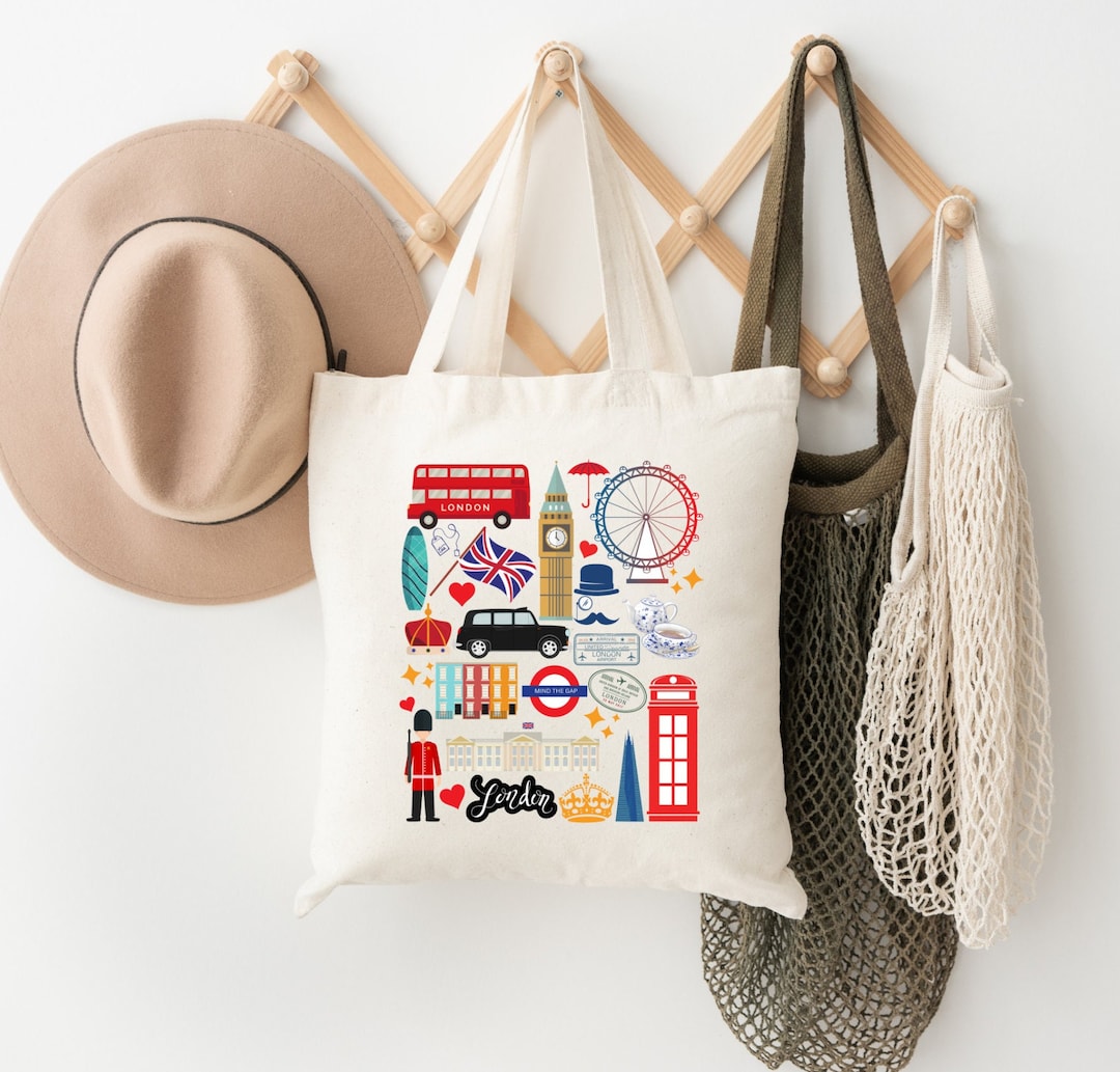 London Tote Bag England Collage Bag Cute London Etsy