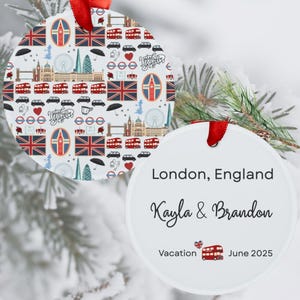 Custom London Christmas Ornament British Gift London Acrylic Ornament Gift Tag Personalized London Landmarks British Gift