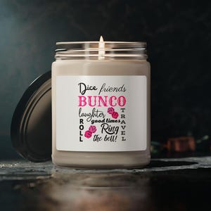 Bunco Candle Bunco Gift Bunco Scented Soy Candle, 9oz Bunco Gift Bunco Prize Bunco Friends Gift Bunco Dice Game Night Gift