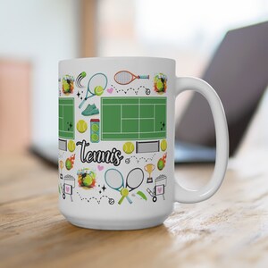 Tennis Mug | Tennis Coffee Mug 15 oz | Tennis Team Gifts | Gift for Tennis Coach | Tennis Player Mug