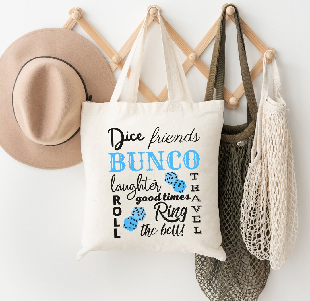 Bunco Gift Canvas Tote Bag Bunco Word Cloud Bunco Dice Bunco Etsy
