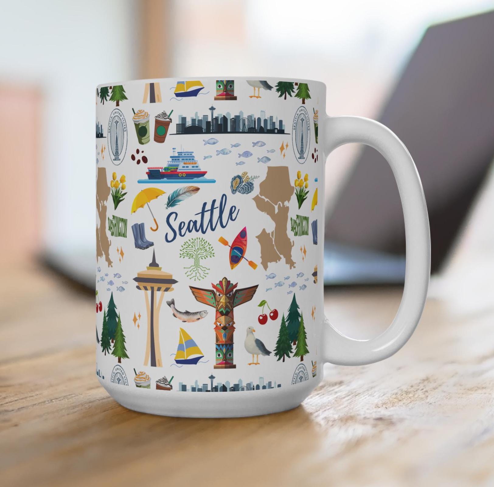 Seattle Mug | Seattle Coffee Mug 15 Oz | Seattle Vacation Mug | Washington  Mug | Seattle Trip Mug | Pacific Northwest PNW Gift - Etsy