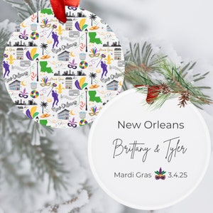 Custom New Orleans Christmas Ornament Mardi Gras Gift New Orleans Gift Tag Acrylic Ornament Mardi Gras Tree Ornament New Orleans Souvenir
