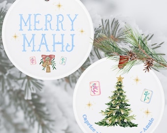 Enfeite de Mahjong personalizado, melhores amigas, enfeite de Natal personalizado, presente de Natal para meninas de Mahjong personalizado para ela