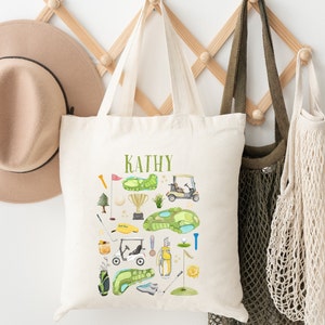 Personalized Golf Tote Bag | Golf Tote Bag | Golf Gift | Farmers Market Tote Bag | Golf Theme Tote Bag | Custom Gift for Golfer