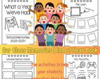 End-of-Year Classroom Memories Book for Primary Grades