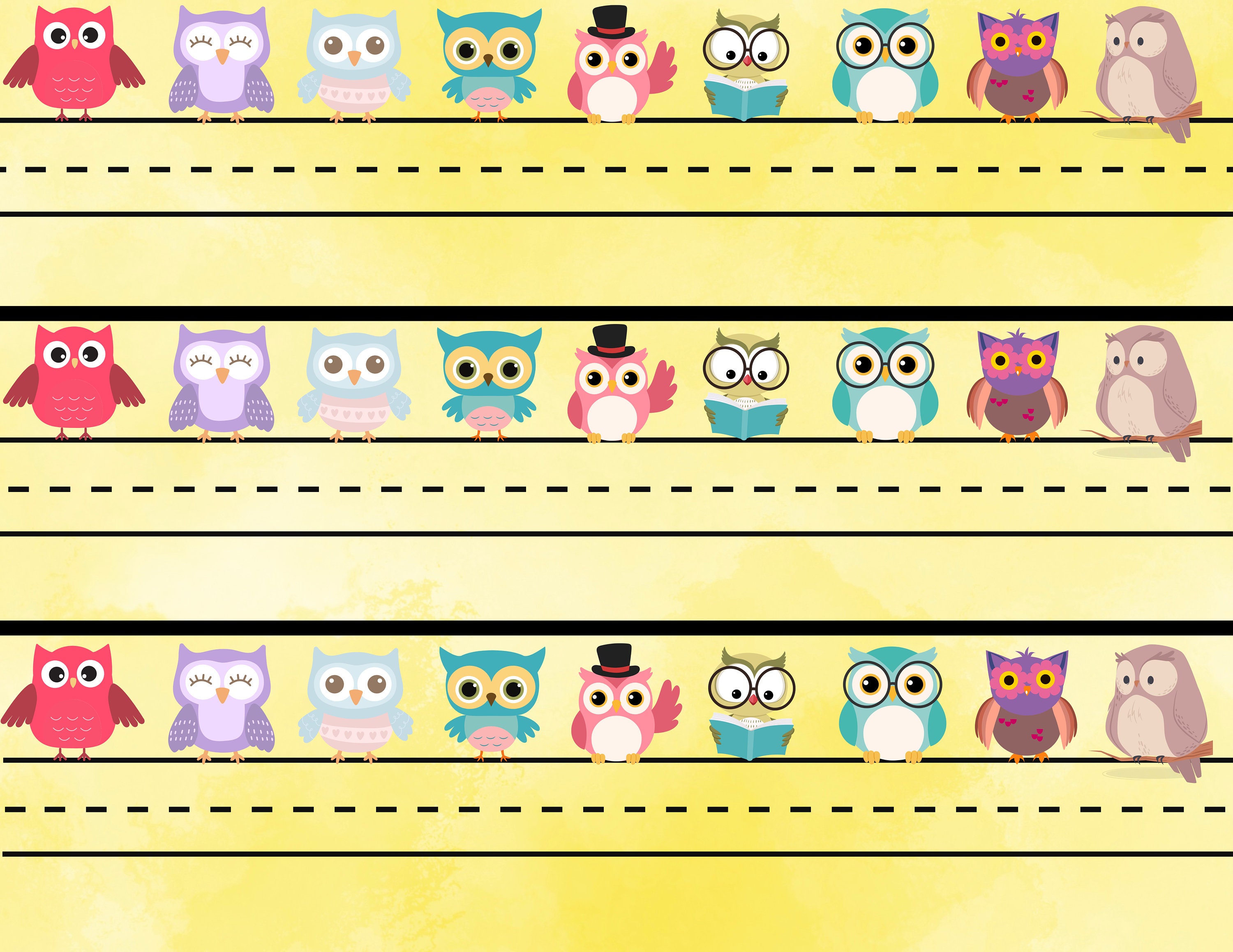 Primary Grades Desk Nameplates: Owl & Watercolor Themed - Etsy