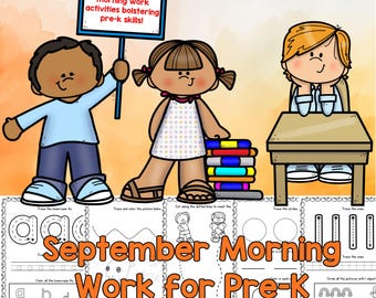 Pre-K Morning Work for September