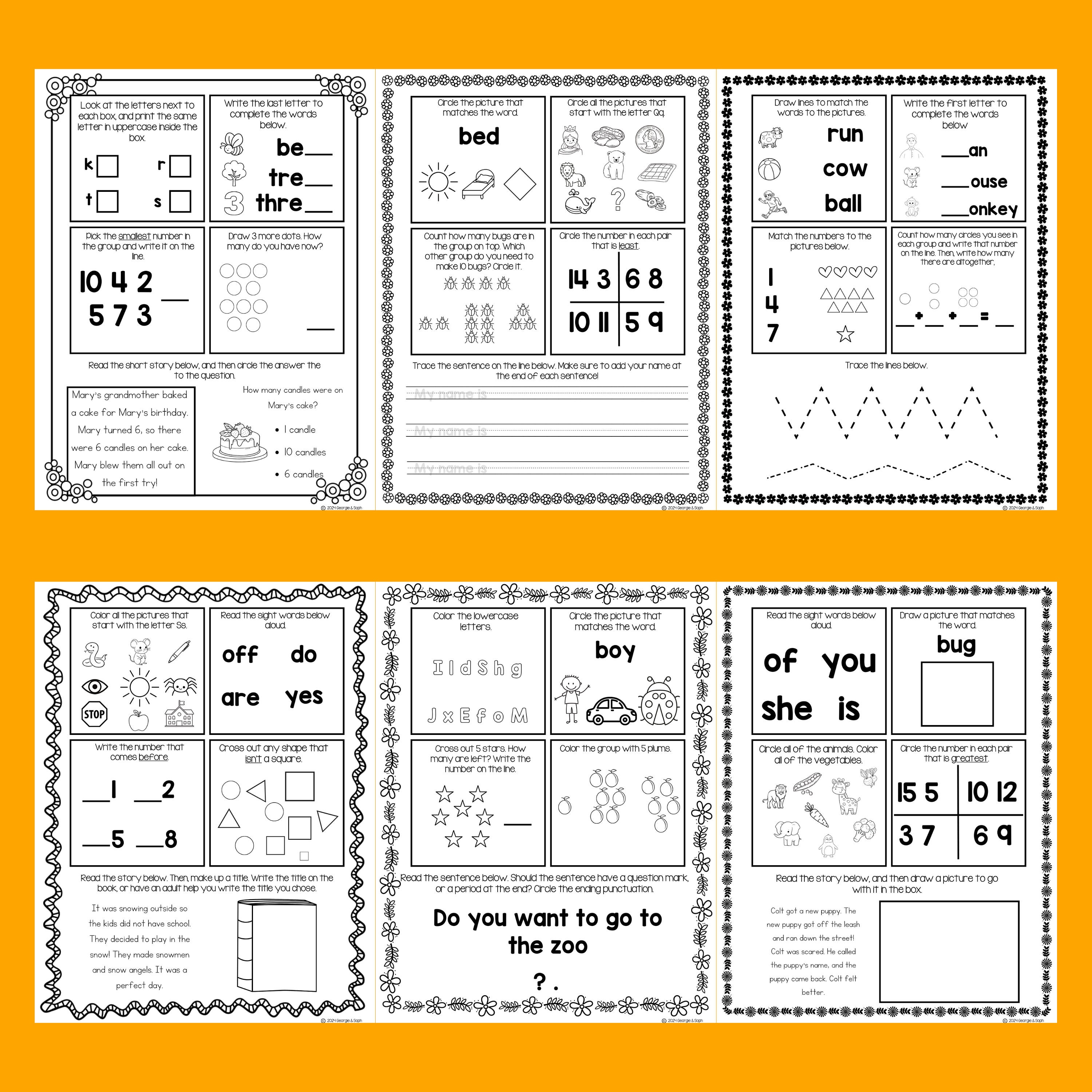 Kindergarten Prep Summer Morning Work -- Month of Activities - Etsy