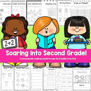 First Grade to Second Grade Summer Transition Readiness Packet