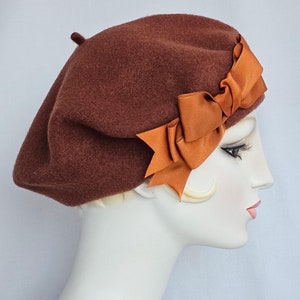 Ernie Wool Beret Brown Heather - Etsy