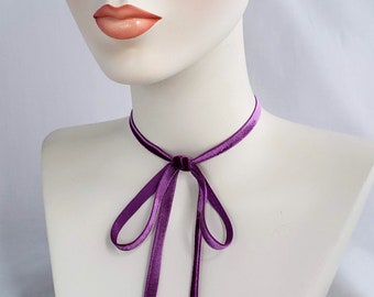 Fuschia Velvet Ribbon Choker, ribbon necklace, vintage ribbon choker,  Belle Epoch, magenta