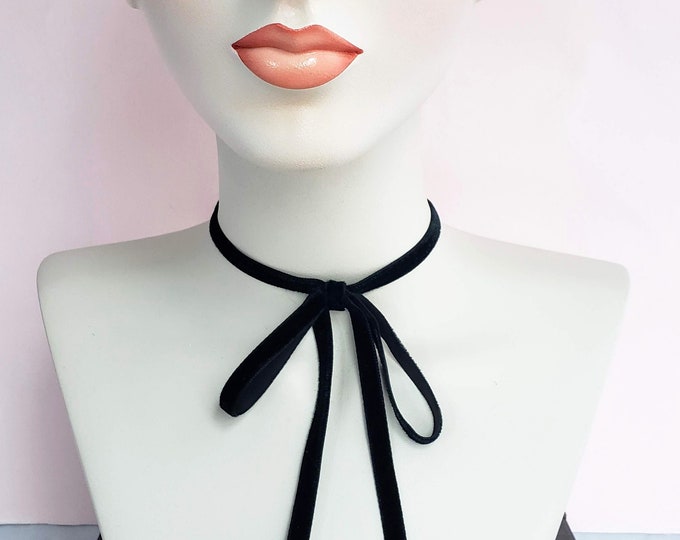 Black Vintage Velvet Ribbon Choker Ribbon Necklace Vintage - Etsy