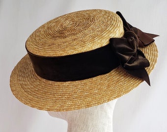 Cappello da marinaio di paglia edoardiano tesa larga ruota | Etsy Italia