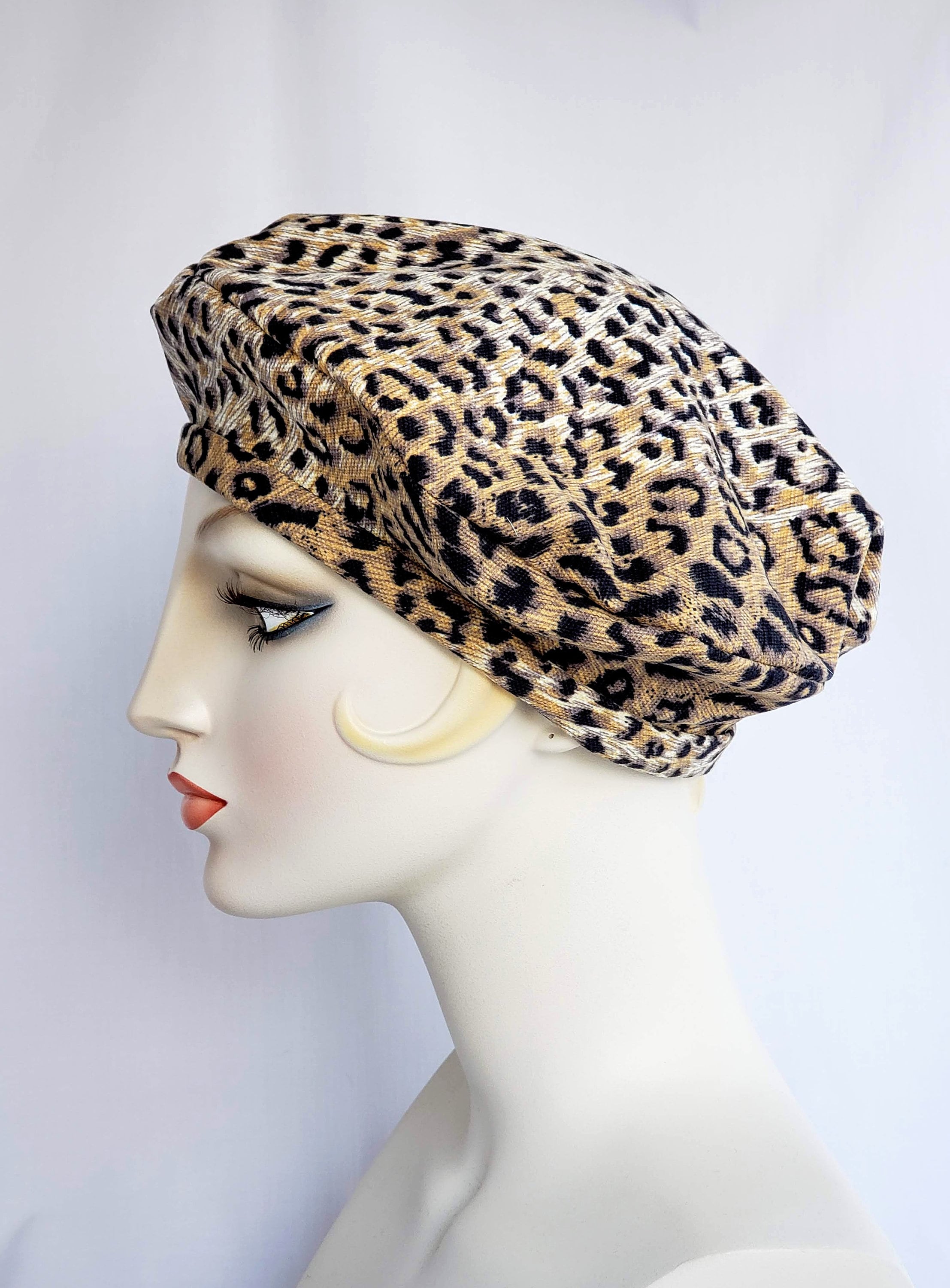 Leopard Beret Mini Beret Hat Women's Beret Tam Fabric Etsy