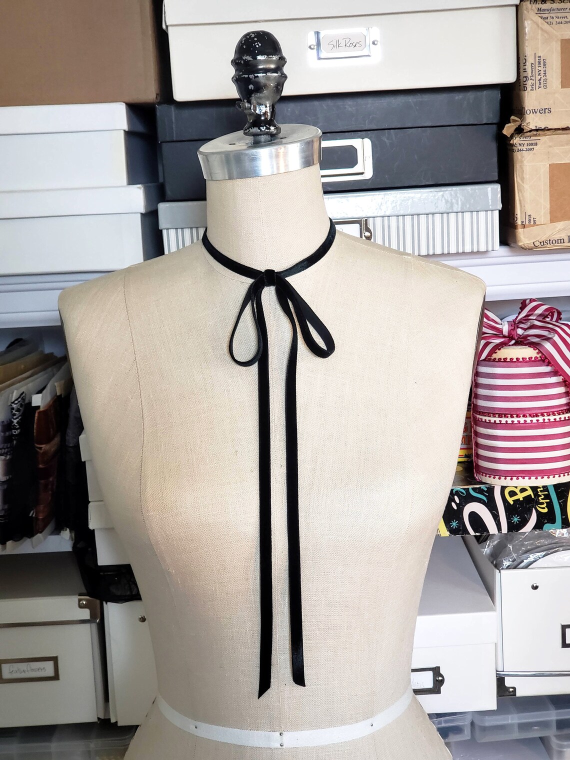 Black Vintage Velvet Ribbon Choker Ribbon Necklace Vintage - Etsy
