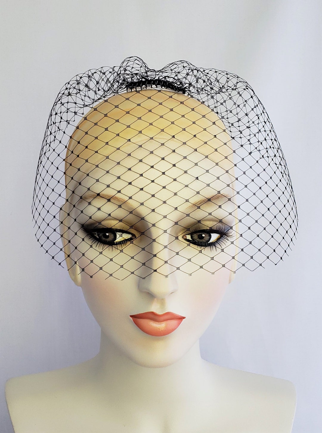 black-birdcage-veil-wedding-bridal-veil-russian-veil-etsy