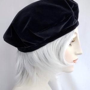 Black Velvet Beret Mini Beretcotton Velvet Fabric Hat - Etsy