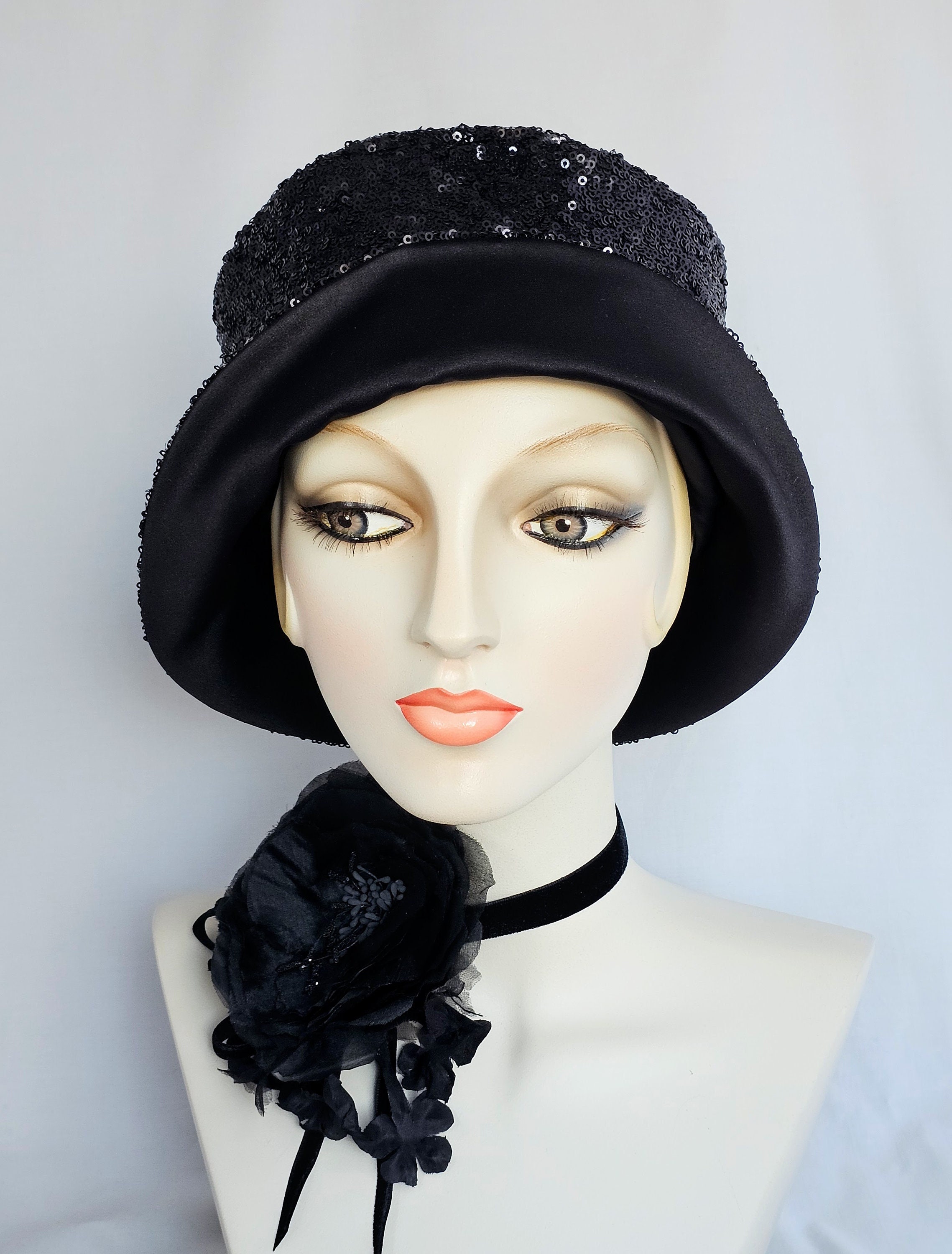 West Elm Black Sequin Floral Bucket Hat Hola Black Talavera Bucket Hat – Hola Pickleball main image 3