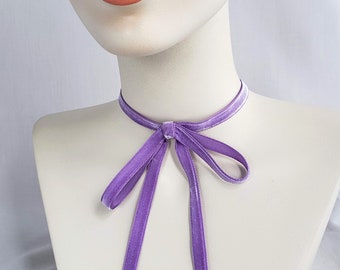 Lavender Vintage Velvet Ribbon Choker, ribbon necklace, vintage ribbon choker, Belle Epoch, purple