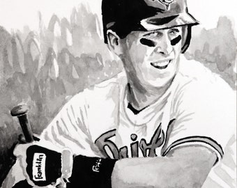 Cal Ripken Baltimore Orioles • Baseball Original Ink Drawing 6x9