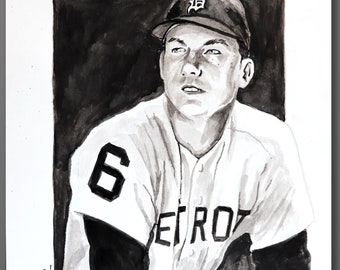 Al Kaline Detroit Tigers • Baseball Original Ink Drawing