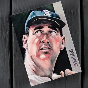 Carte artistique de baseball Ted Williams ACEO en édition limitée, Boston Red Sox