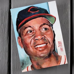 Carte artistique de baseball Larry Doby ACEO en édition limitée Gardiens des Indiens de Cleveland